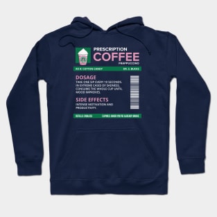 Funny Cotton Candy Frappuccino Prescription Label for medical and nursing students, nurses, doctors, and health workers who are coffee lovers Hoodie